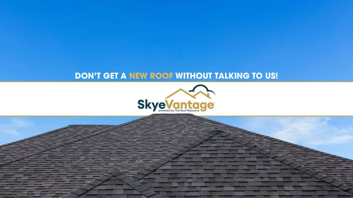 Completed residential roof viewed from above in central Wisconsin